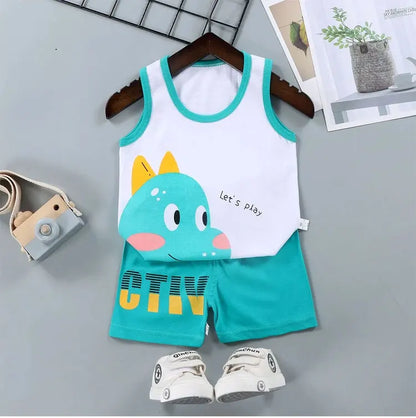 Children's Cotton Vest Set with Shorts for Summer