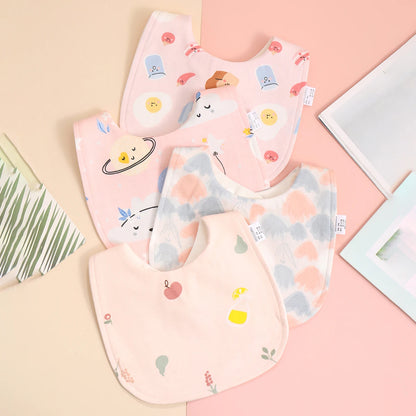 4pcs Cotton Baby Adjustable Bibs Bandana Scarf