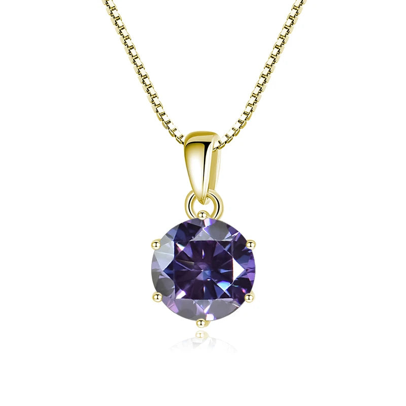 Moissanite Pendant Necklace 925 Sterling Silver Women