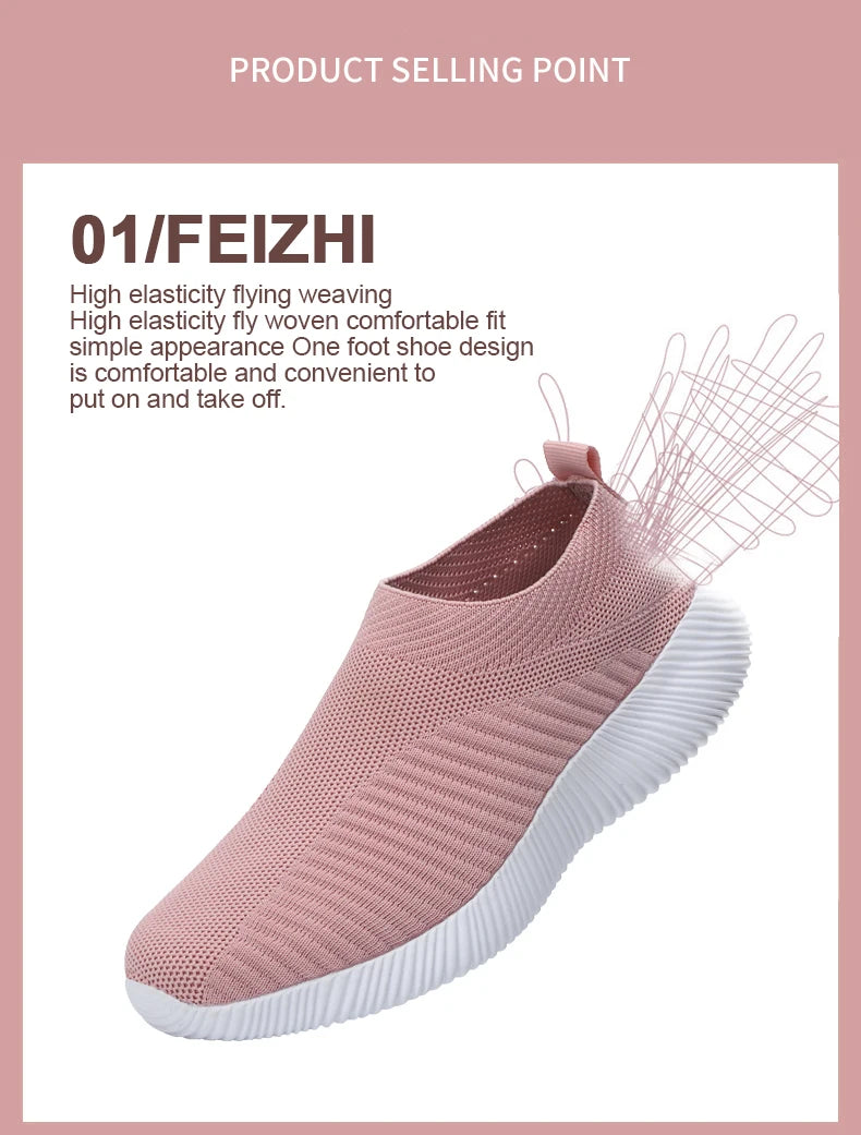 Pink Women Slip On Walking Shoes Lightweight EVA