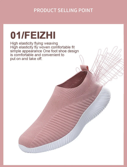 Pink Women Slip On Walking Shoes Lightweight EVA