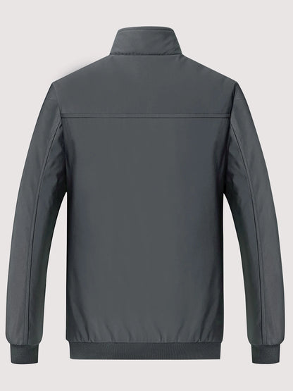 Men's Casual Velvet Jacket with Stand-Up Collar
