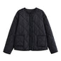 Solid Single-Breasted O-Neck Jacket for Women