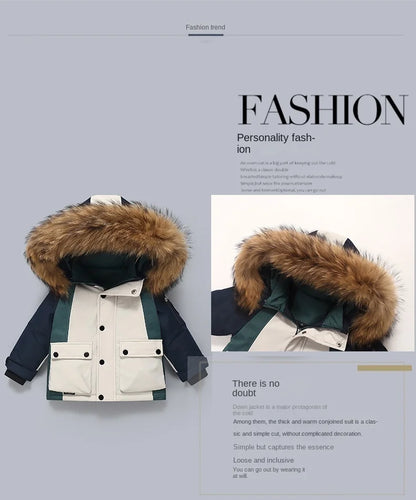 Warm Down Jacket Parka Snowsuit for Kids