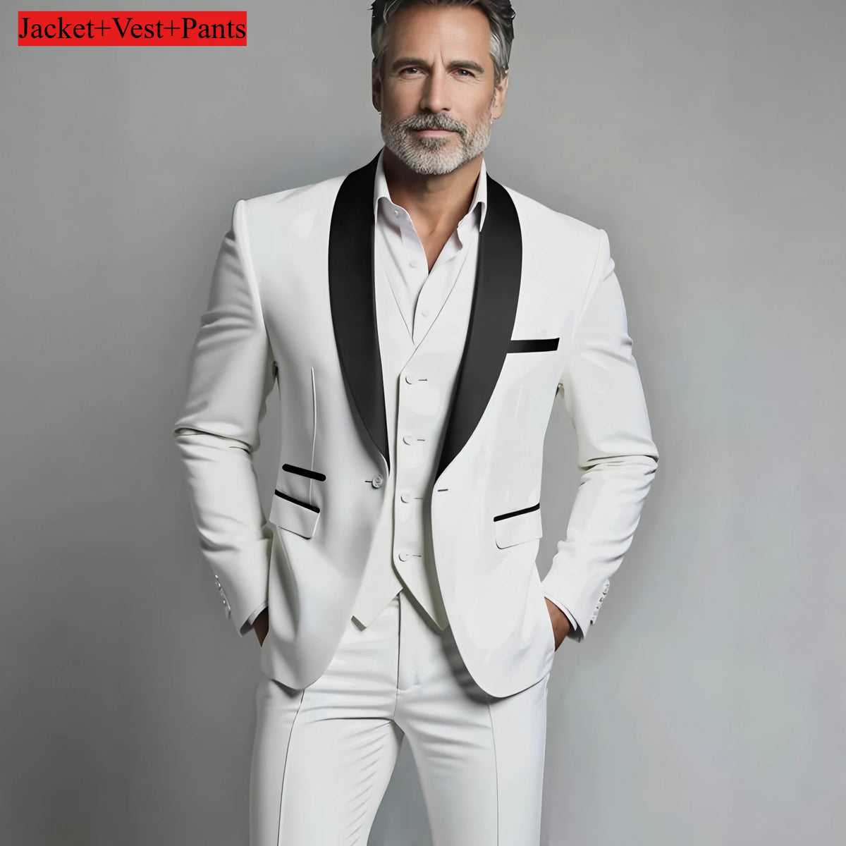 Slim Fit Black Tuxedo Suit Set for Men