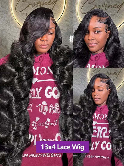 Wet And Wavy Lace Frontal Wig Human Hair 40 Inch