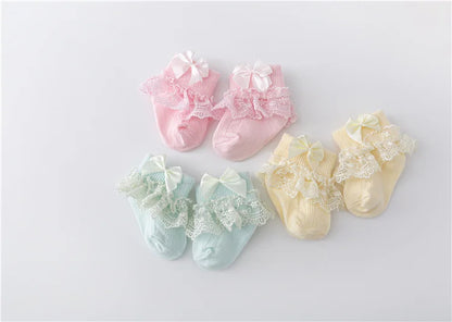 Cotton Lace Baby Socks for Girls 0-24 Months