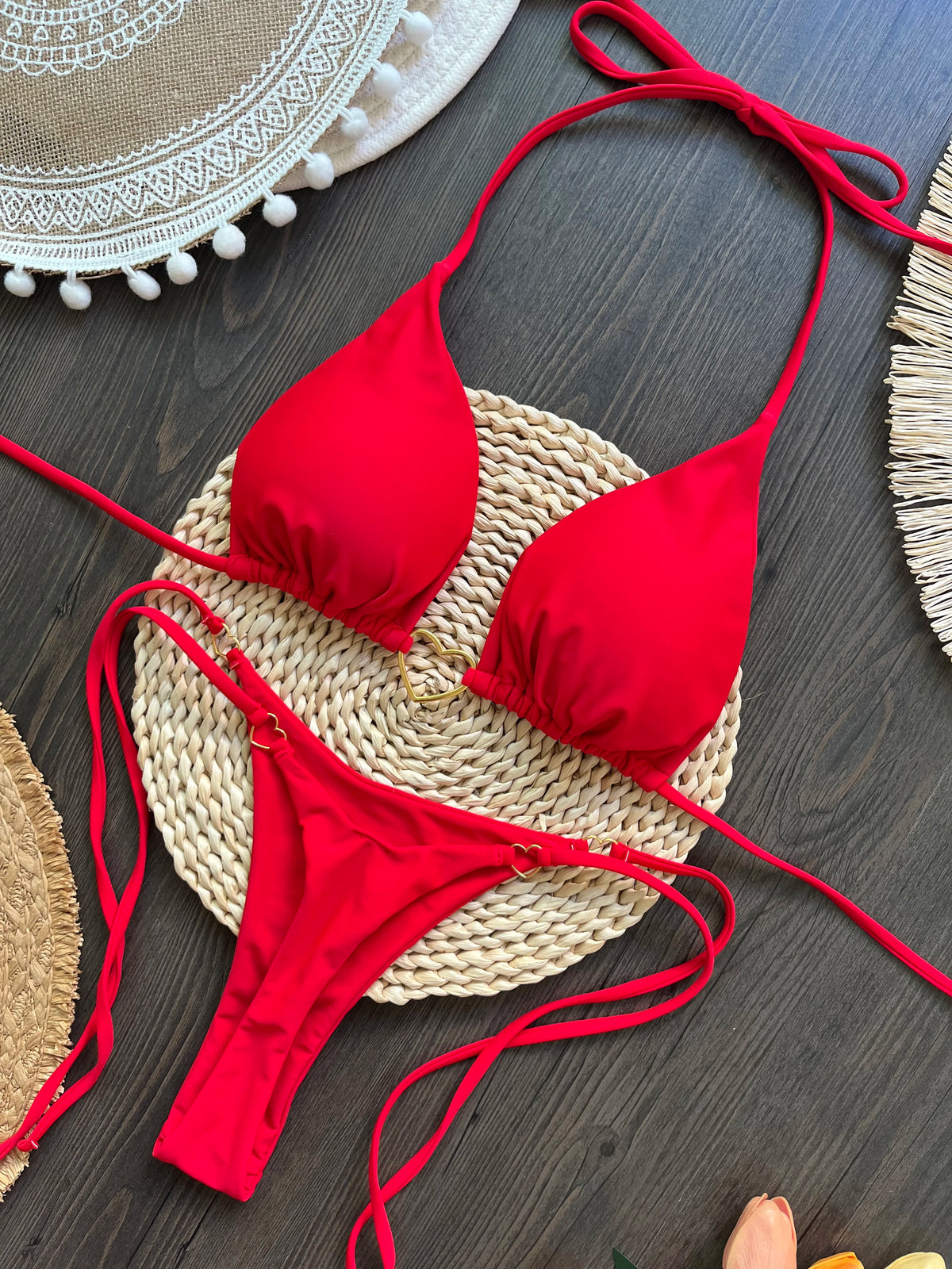 RUOTONSEPT Solid Color Bikini Set Women's Swimwear