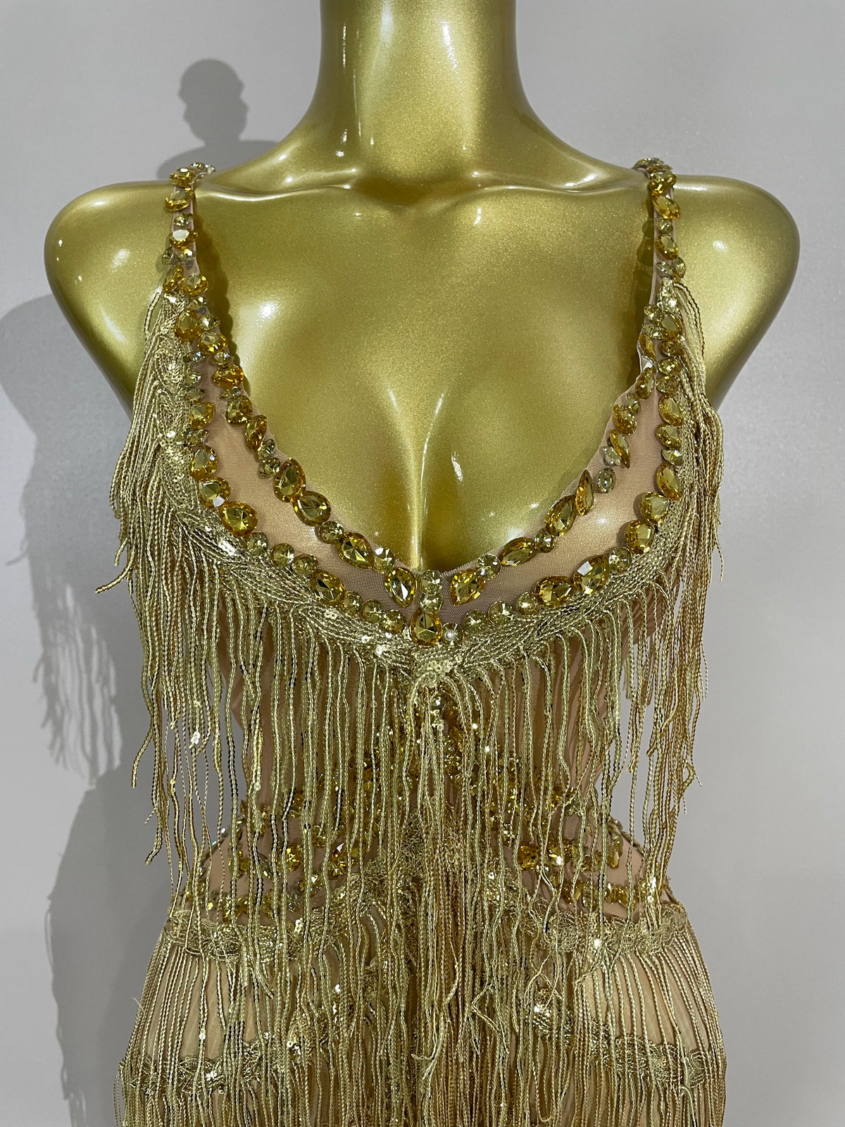 Sparkly Black Rhinestone Fringe Jumpsuit for Women