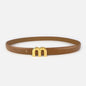 Thin 2.5cm Cowhide Leather Waist Belt for Women
