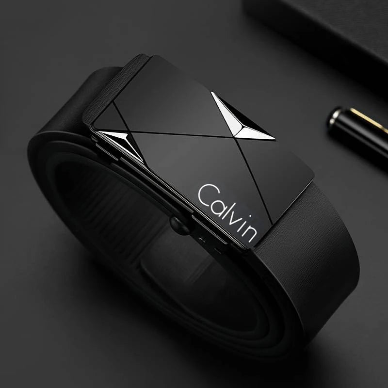Men's PU Leather Automatic Buckle Belt