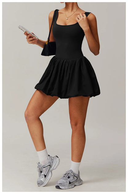 Women Yoga Jumpsuit Set Anti Glare One-Piece Dress