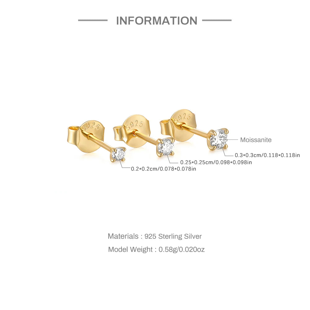 Canner Moissanite Stud Earrings 925 Sterling Silver