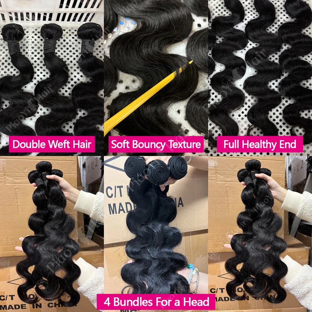 13X6 HD Lace Frontal Body Wave Human Hair Bundles