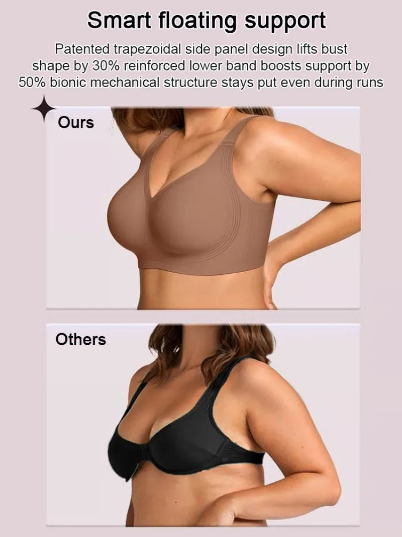 Wireless Push-Up Bra for Women, Soft Nylon Seamless Underwear