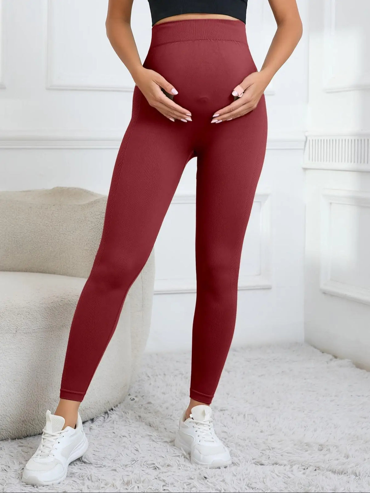 Womens Maternity Leggings Over Soft Polyester Activewear