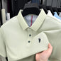 Men's Short Sleeve Cotton Polo Shirt with Embroidery