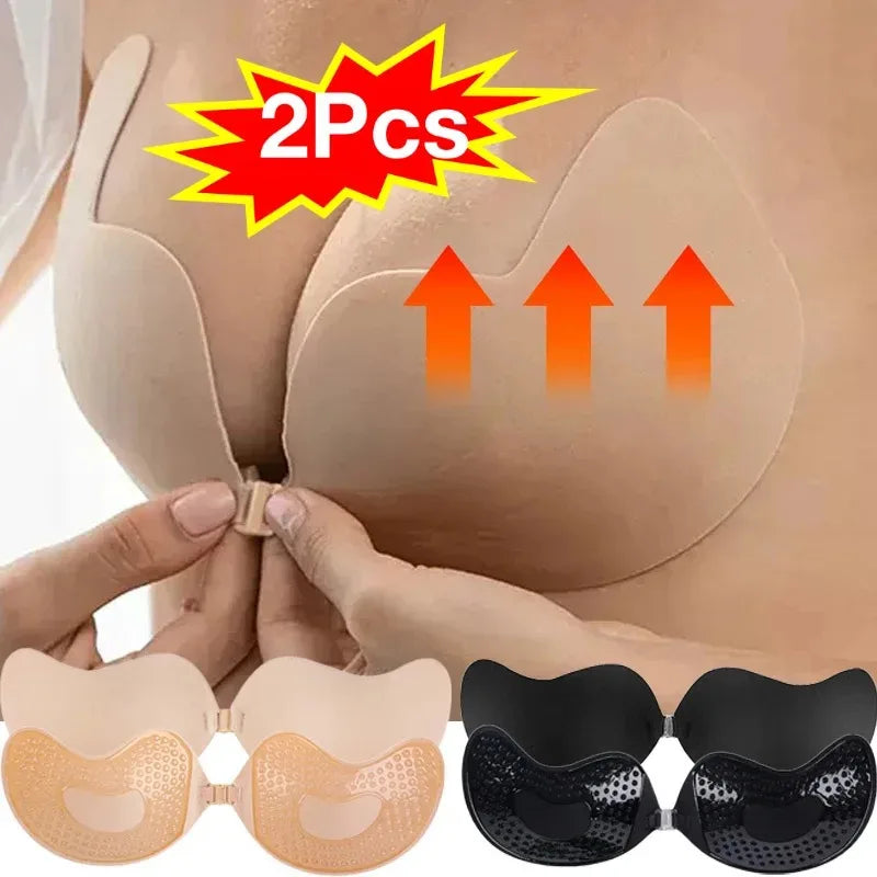 Invisible Push Up Bra Self-Adhesive Silicone Black Skin