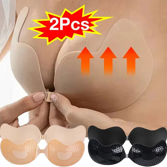 Invisible Push Up Bra Self-Adhesive Silicone Black Skin