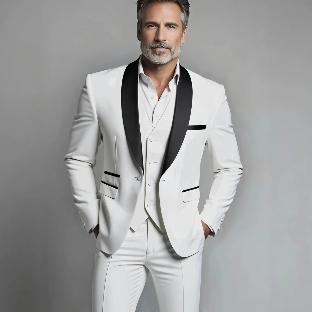 Slim Fit Black Tuxedo Suit Set for Men