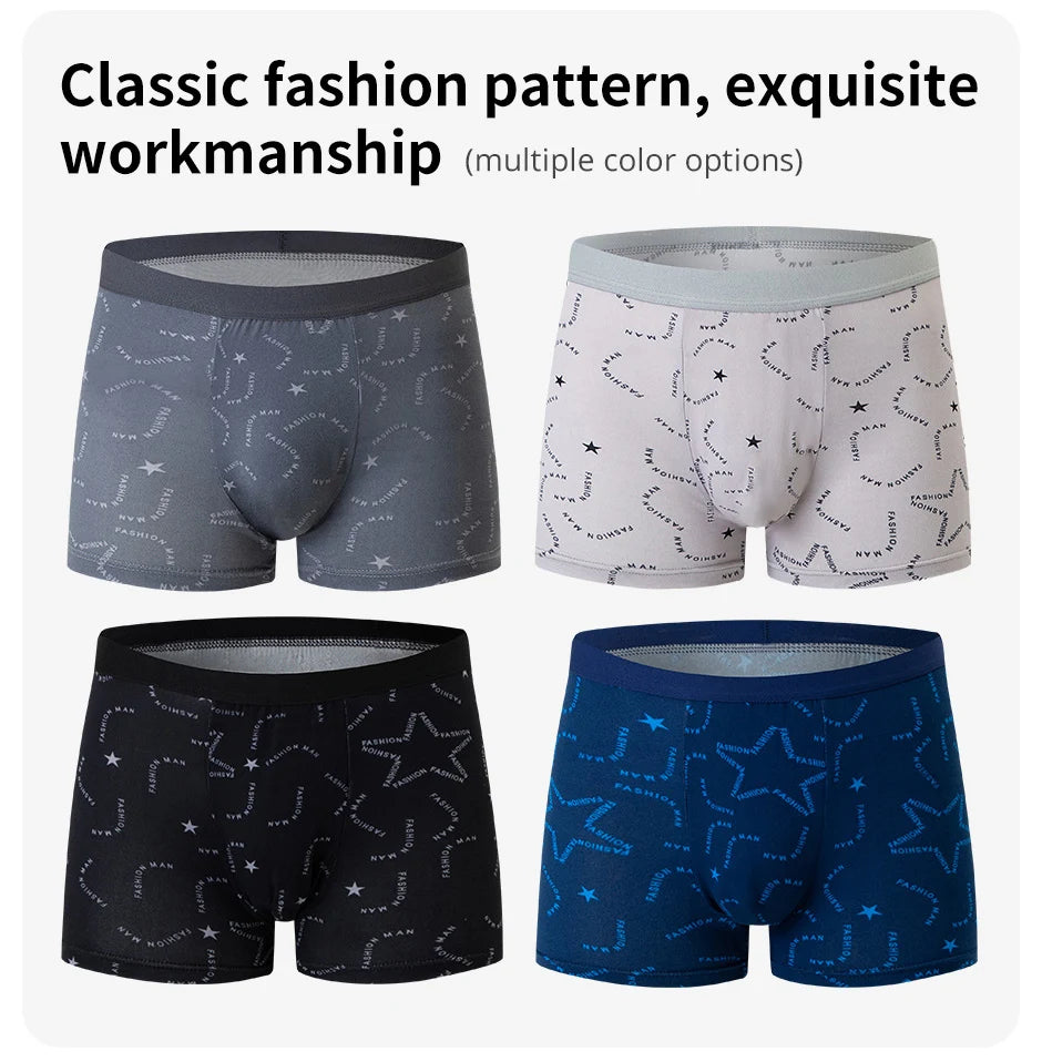 Men's Printed Fashion Boyshorts Plus Size Swim Trunks