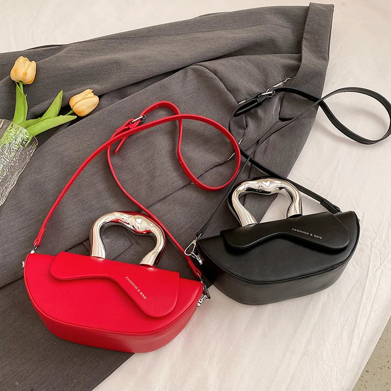 Solid PU Shoulder Bag with Hasp Compartment