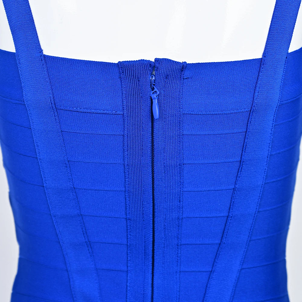 BEAUKEY Blue Mini Bandage Dress for Women XL