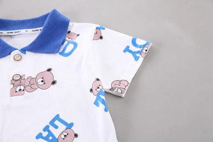 Boys Cartoon Bear T-Shirt and Shorts Set
