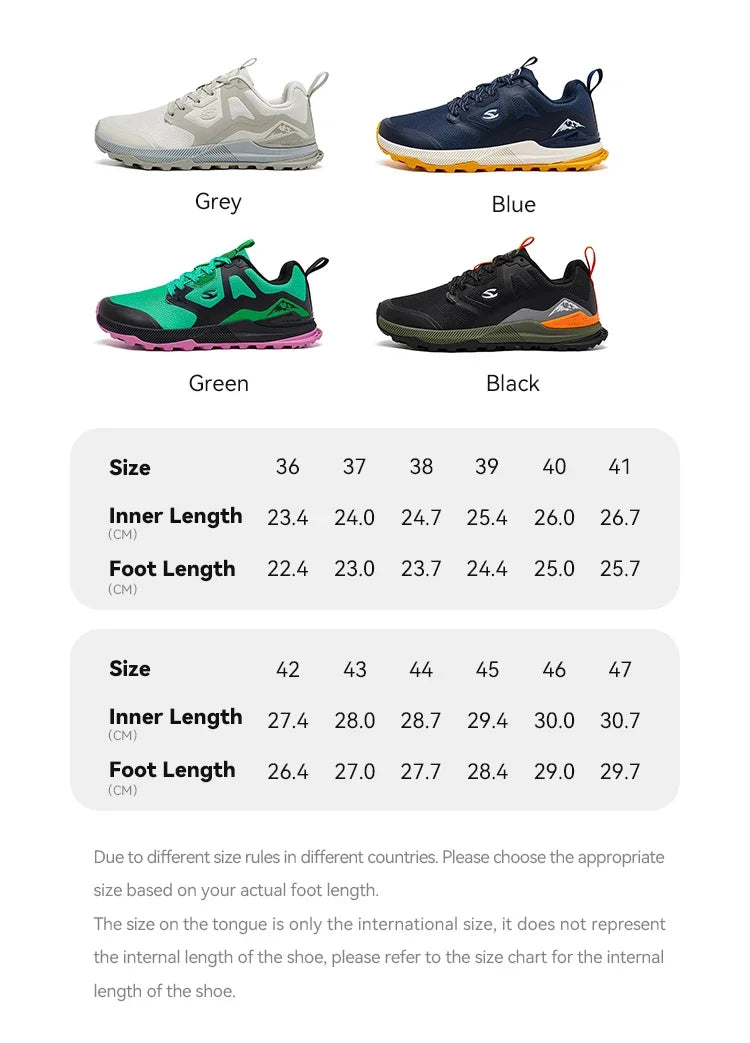 HOBIBEAR Hiking Sneakers Lace-Up Artificial Leather Shoes