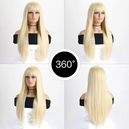 26 Inch Long Straight Synthetic Wig for Women