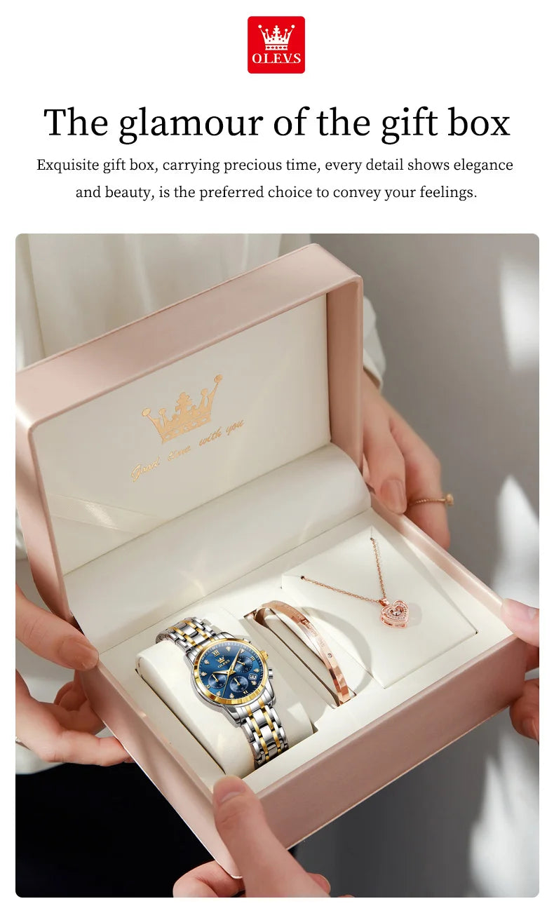 OLEVS 2858 Luxury Quartz Women Watch with Diamonds