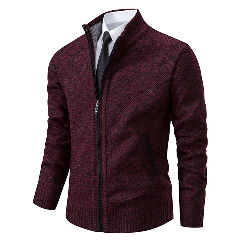 Men's Fleece Zipper Cardigan Casual Sports Coat
