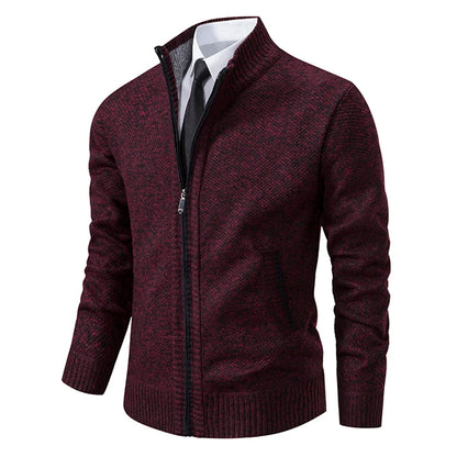 Men's Fleece Zipper Cardigan Casual Sports Coat