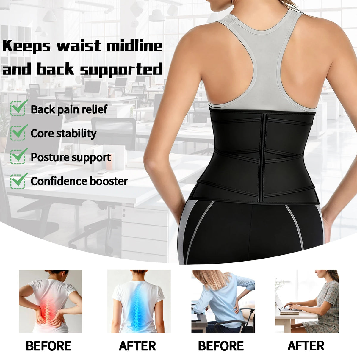 Adjustable Neoprene Waist Trainer for Women