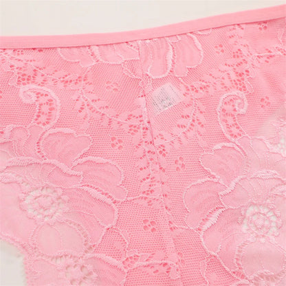 3PC Set Women's Floral Lace Low Rise Briefs