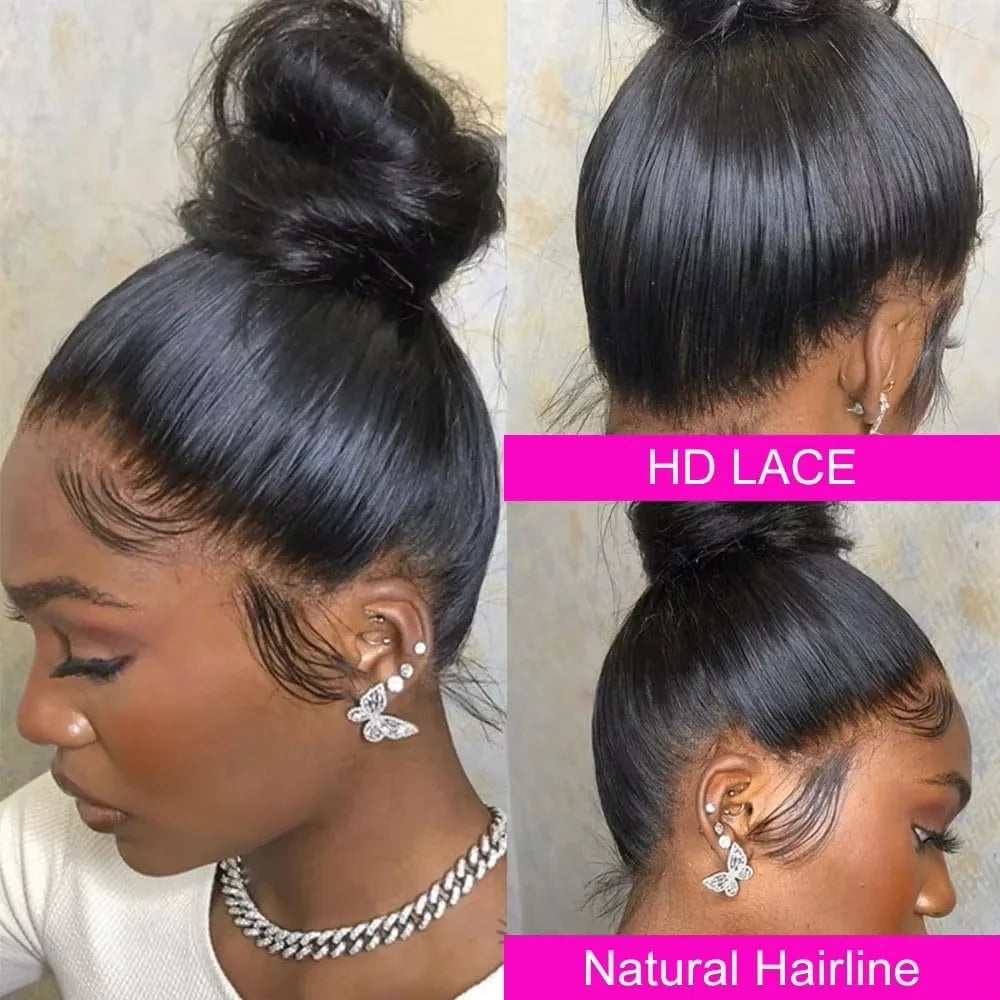 Bone Straight Lace Closure Wig Brazilian Human Hair 16-42 Inches