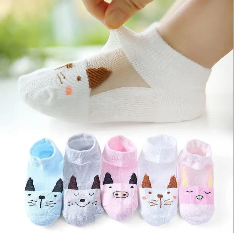 Children's Summer Fishnet Cotton Socks Set