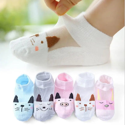 Children's Summer Fishnet Cotton Socks Set