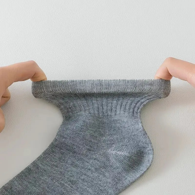 Men's Solid Color Mid-Calf Socks 10 Pairs All Seasons