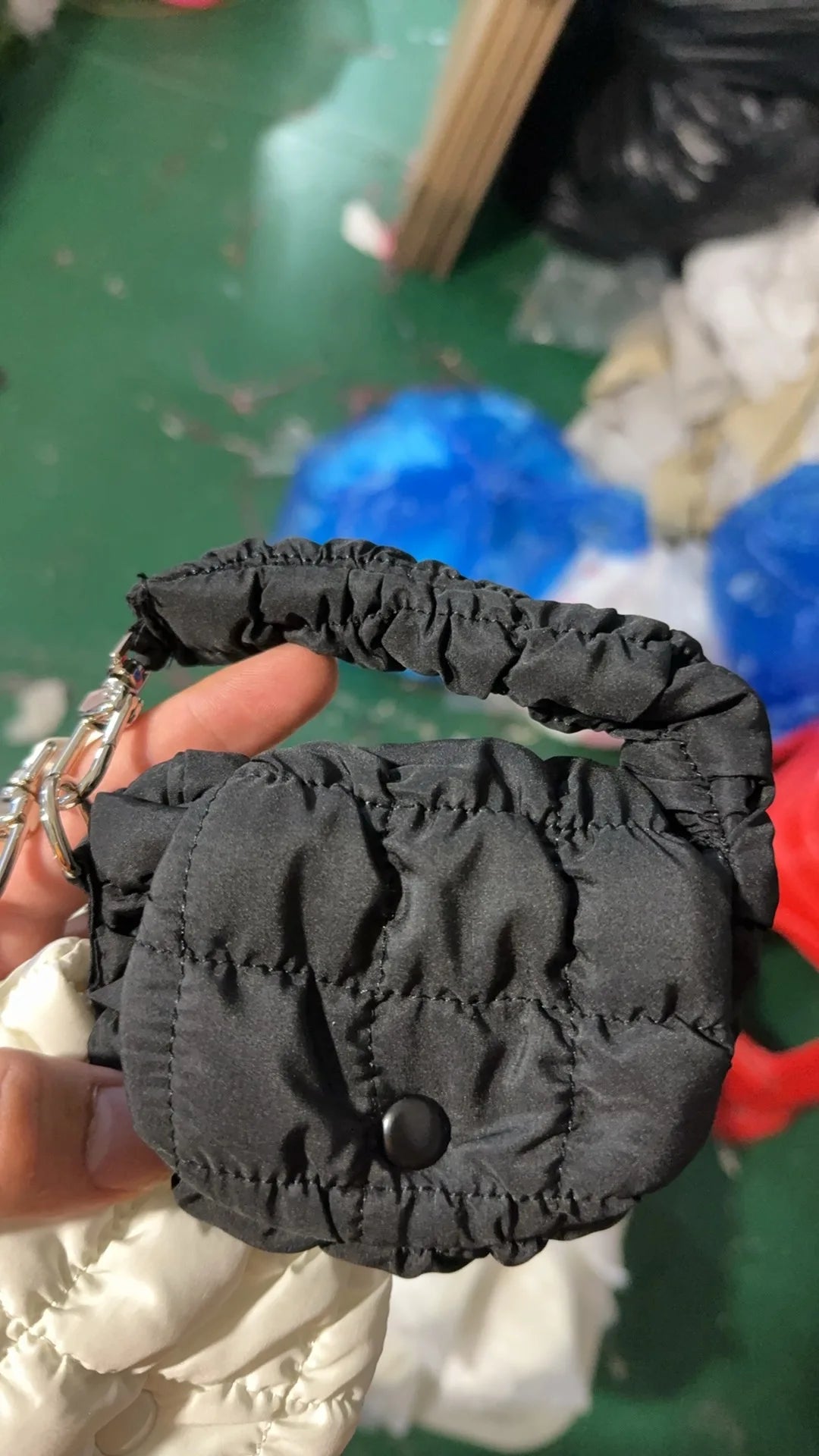 Black Nylon Mini Cloud Waist Pack with Coin Purse