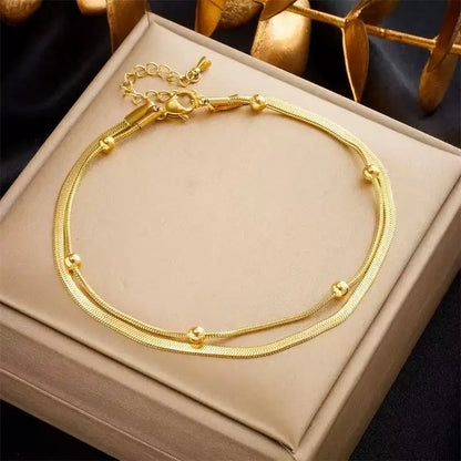 Gold Stainless Steel Bohemian Personalized Anklet