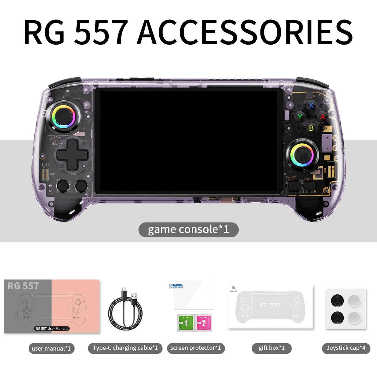 ANBERNIC RG557 Retro Handheld Game Console 5.48 Inch AMOLED
