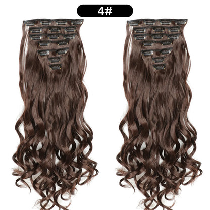 22 Inch Curly Wavy Clip In Hair Extensions Synthetic