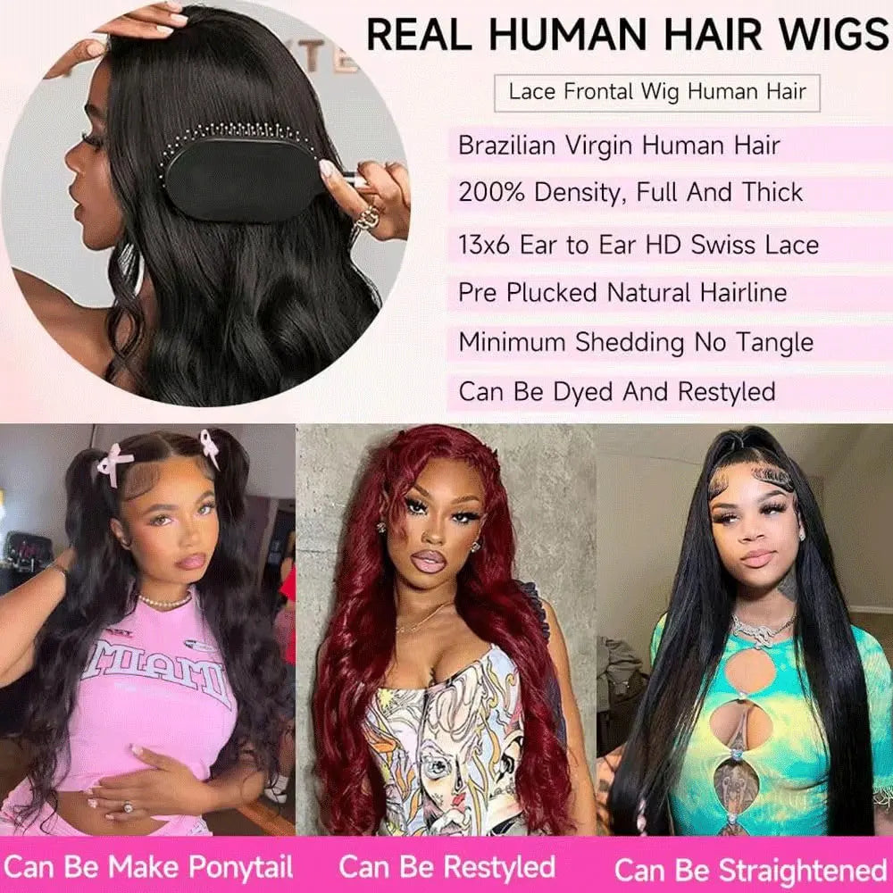 Body Wave Human Hair Glueless Wig 40 42 Inch