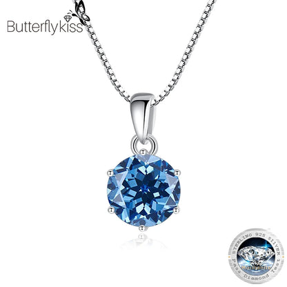 Moissanite Pendant Necklace 925 Sterling Silver Women