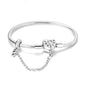 S925 Silver Plated Peach Heart Charm Bracelet for Women