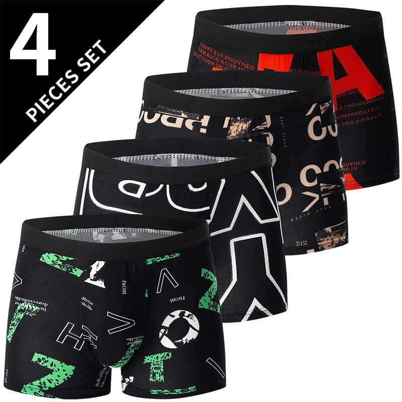 Men's Printed Boxer Shorts Comfortable Plus Size