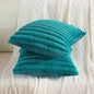Faux Rabbit Fur Square Cushion Cover Solid Color