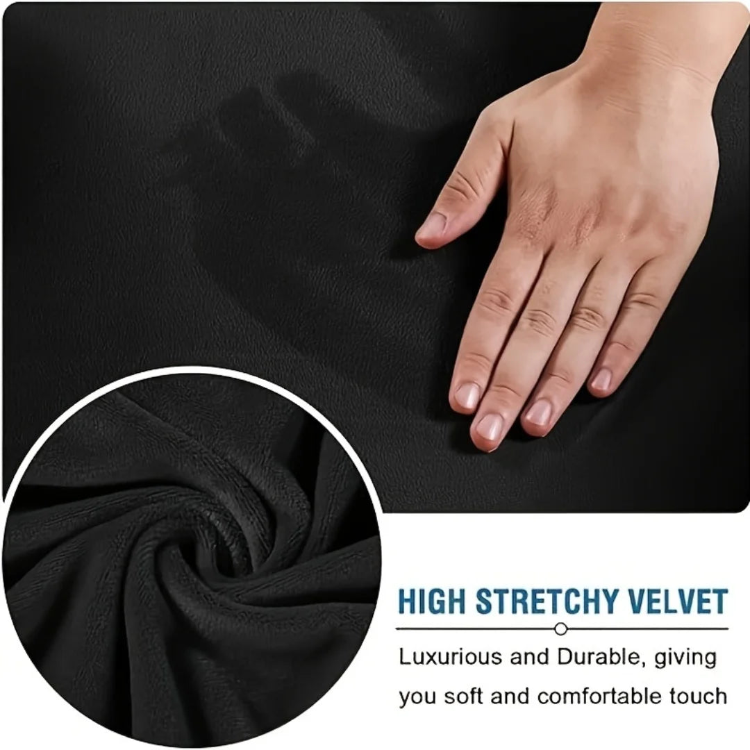Velvet Plush Stretch Office Chair Cover Set
