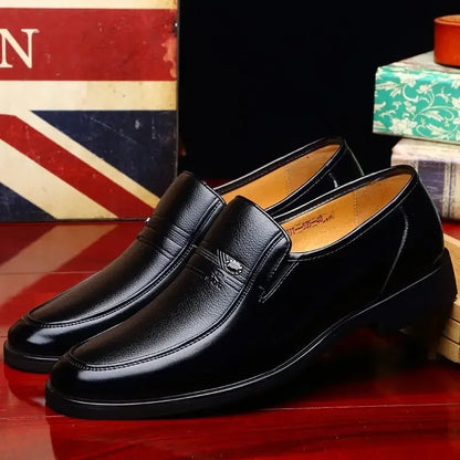 Leather Black Slip-On Loafers for Men Plus Size 38-44